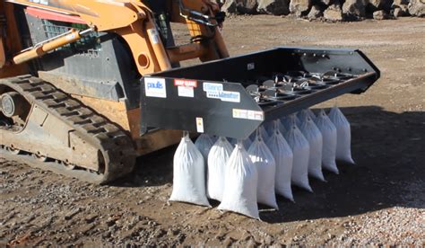 sand bag skid steer attachment|sand bag filler attachment.